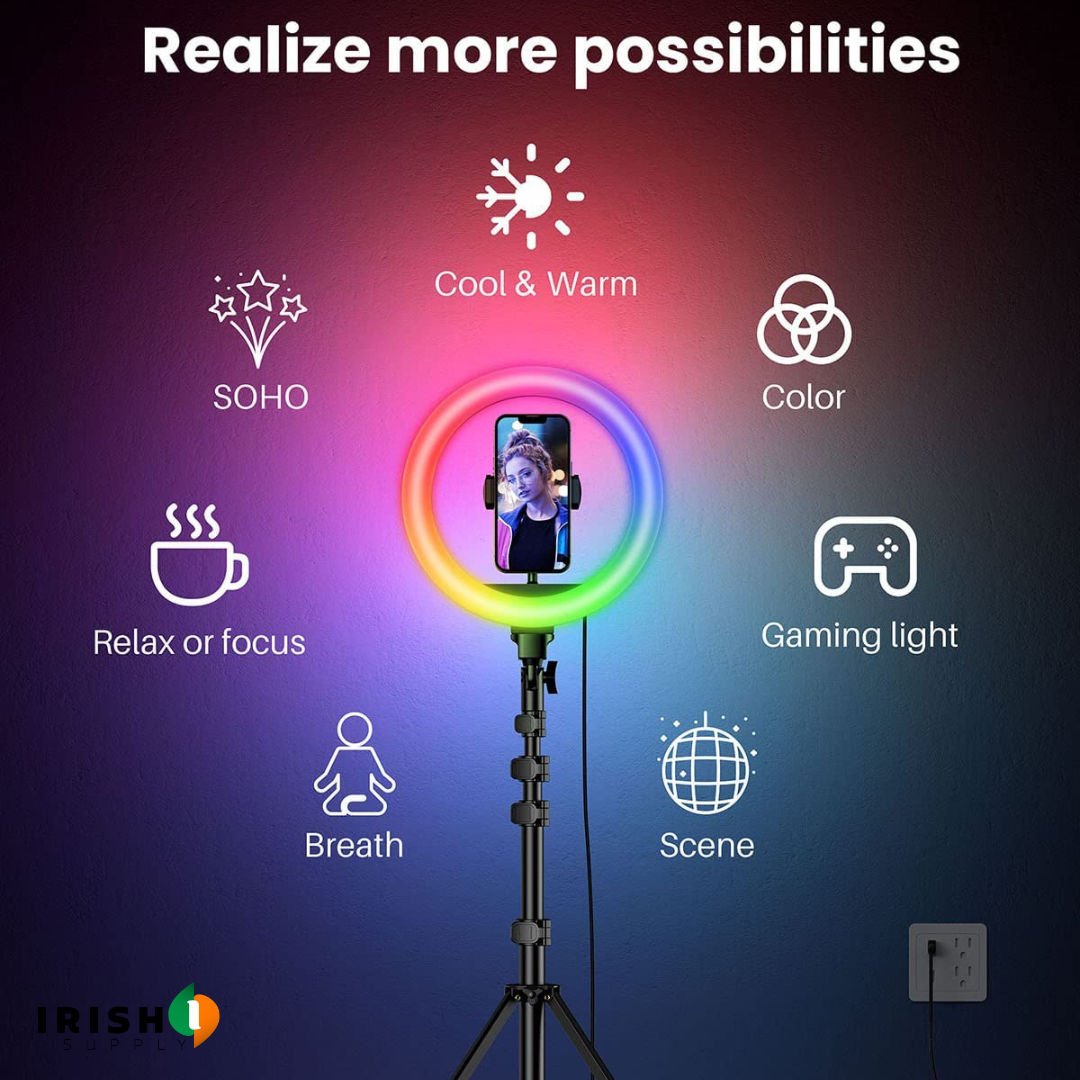 Irish Supply, FLASHPOD Vlog Selfie Ring Light with Stand