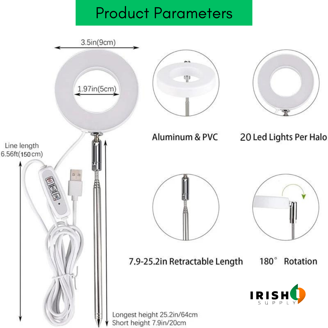 Irish Supply, GROWHALO Ring Grow Lights for Indoor Plants
