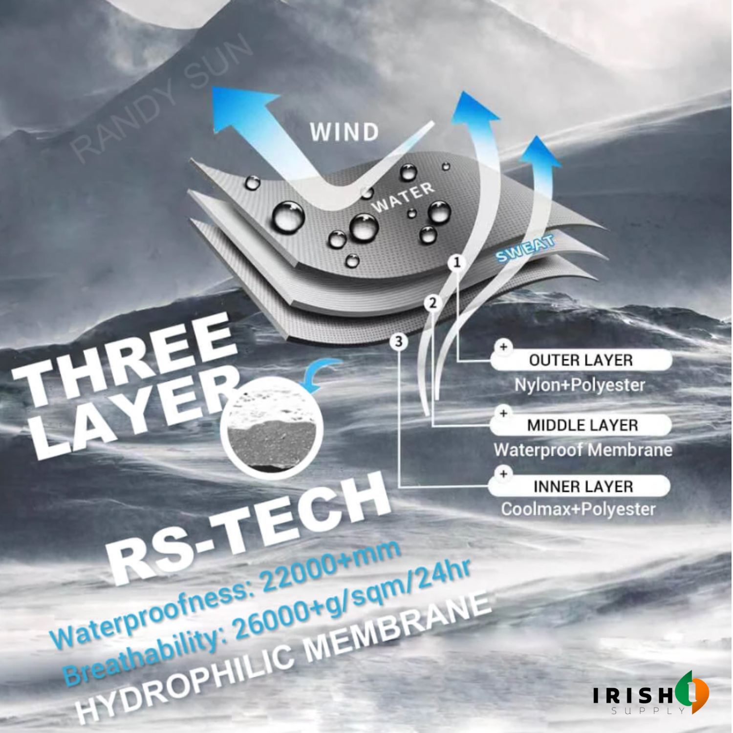 Irish Supply, DROY Breathable Waterproof Socks