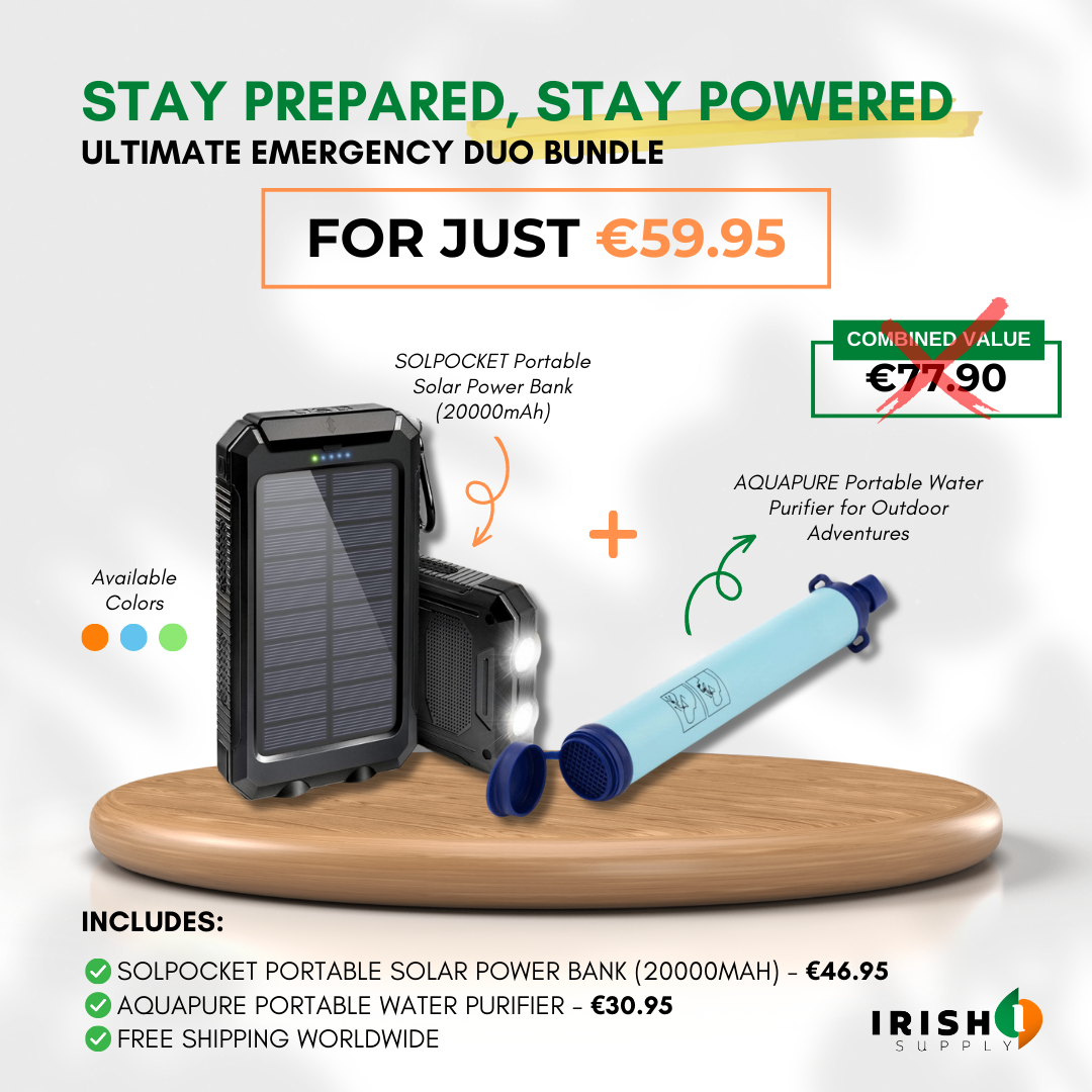 Irish Supply, SOLPOCKET, Portable Solar Power Bank (20000mAh)