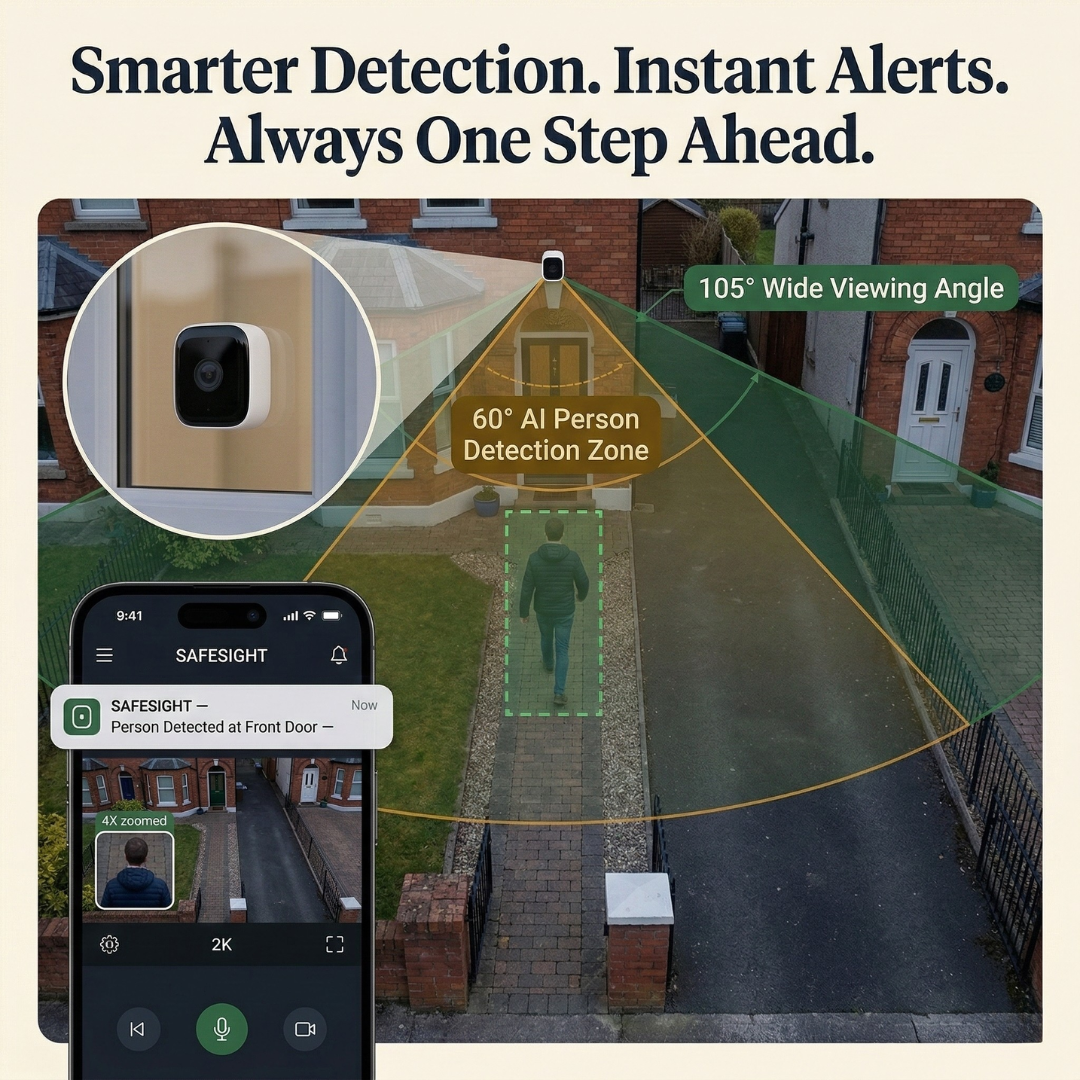 SAFESIGHT Smart AI Window Security Camera
