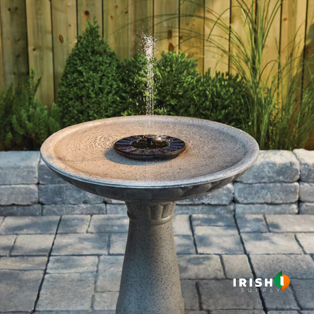 Irish Supply, SPRINGWAVE Bird Bath Solar Fountain