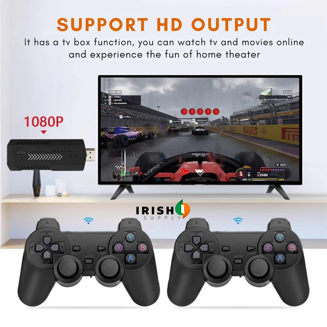 INFINITYPLAY 256G 58,000 Games Wireless Controller Game Stick For N64/PSP/PS1/GBA