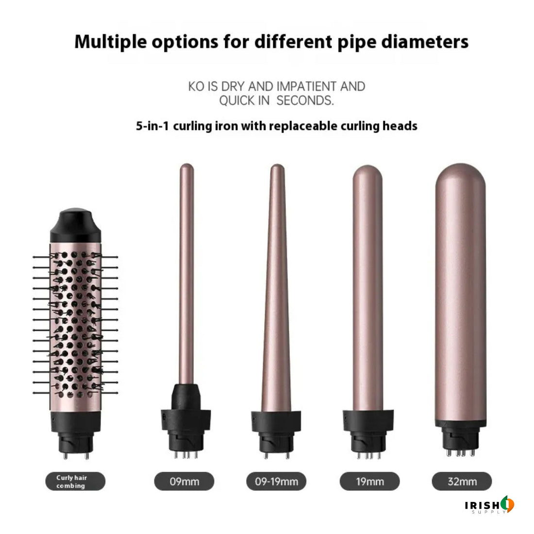 GLIDECURL Rotating Hair Curler with Interchangeable Barrels