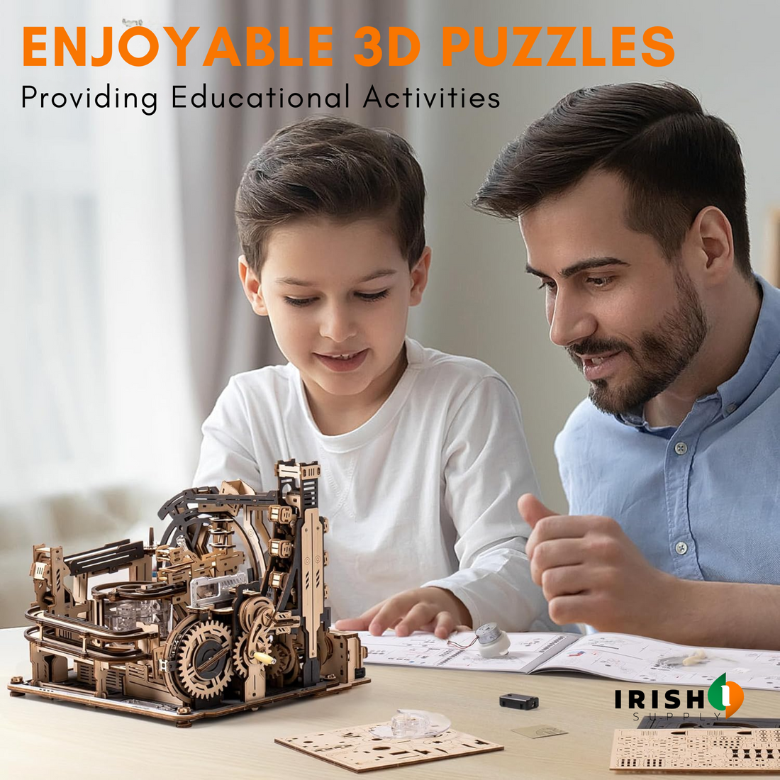 WOODSPIRE 3D Wooden Puzzle with Auto & Manual Modes