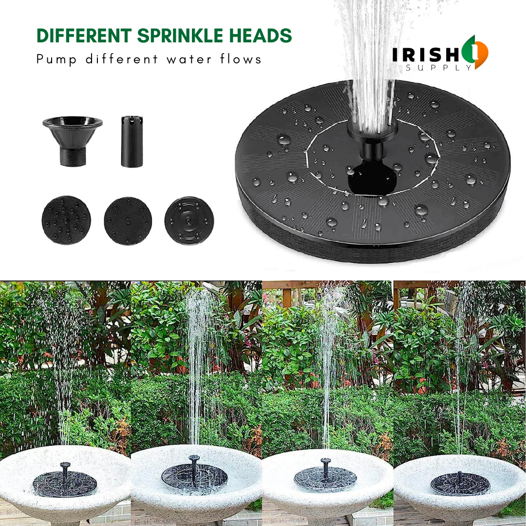 Irish Supply, SPRINGWAVE Bird Bath Solar Fountain