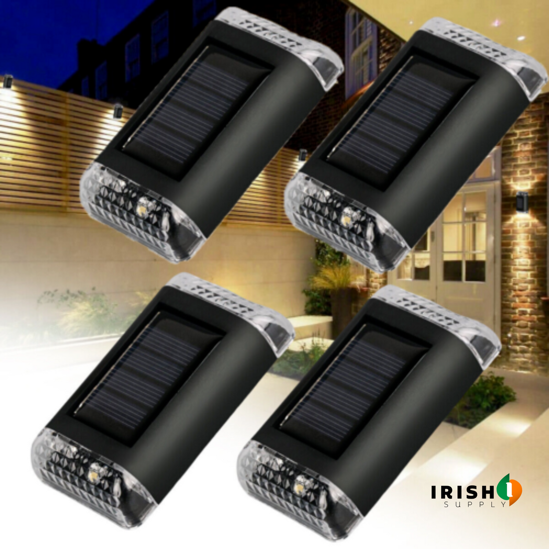 LUMAGLOW 4PCS LED Solar Wall Lamp