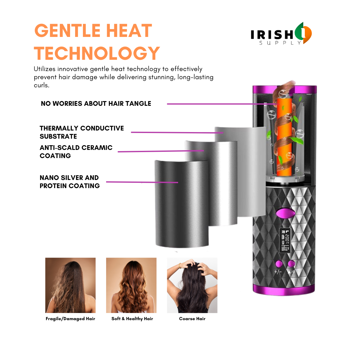 Irish Supply, AUTOCURL Cordless Auto Curler