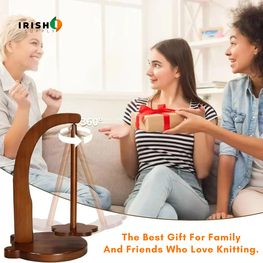 MAGNISPIN 360° Rotation Spinner Wooden Yarn Holder