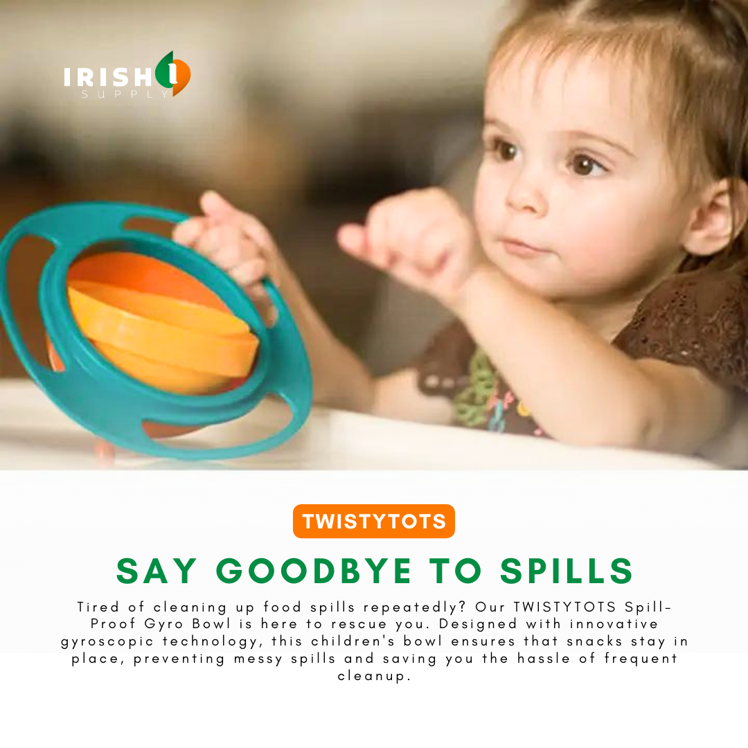 Irish Supply, TWISTYTOTS, Spill-Proof Gyro Bowl for Kids