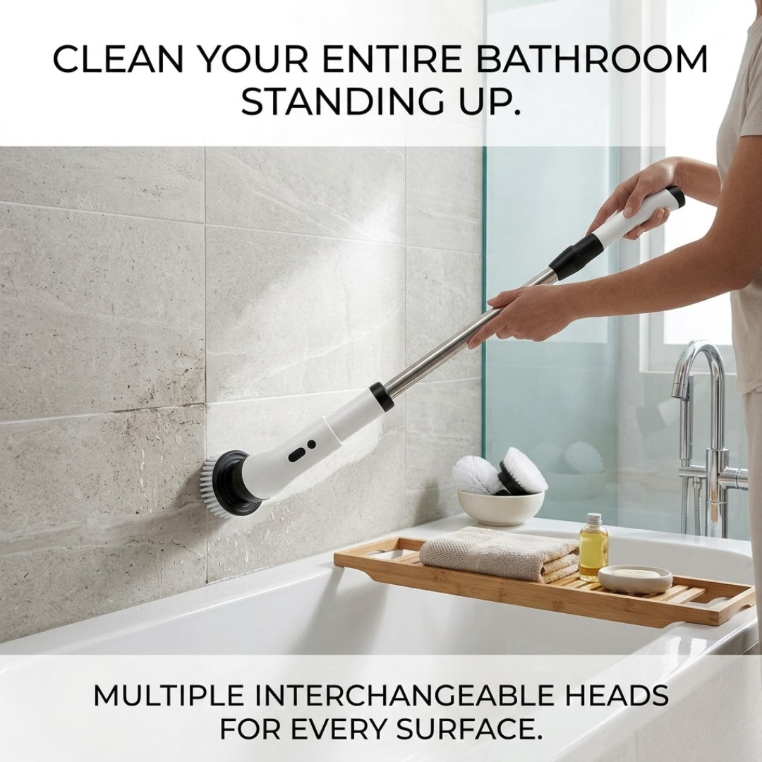 ORICLEAN Adjustable Multi-Surface Spin Shower Scrubber