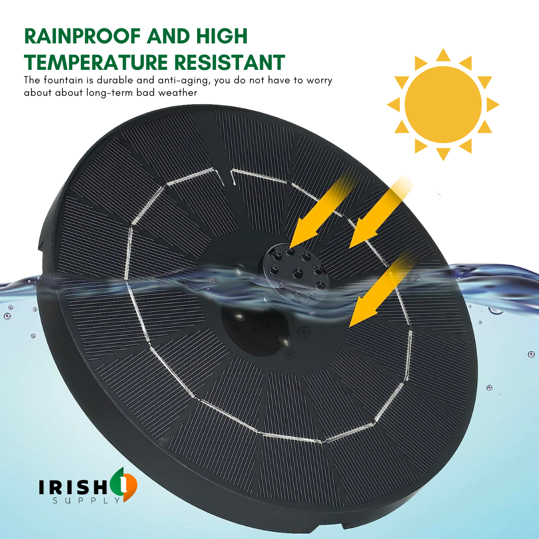 Irish Supply, SPRINGWAVE Bird Bath Solar Fountain
