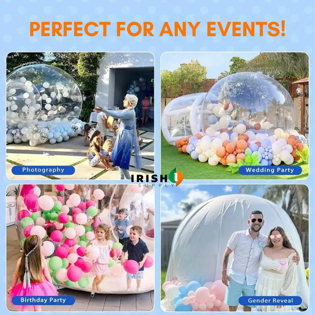 LUMIDOME 3M/10ft Inflatable Bubble Balloon House Castle