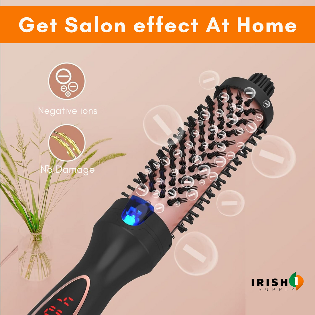 VOLUMAX 3-in-1 Pro Negative Ion Two PTC Heaters Thermal Brush