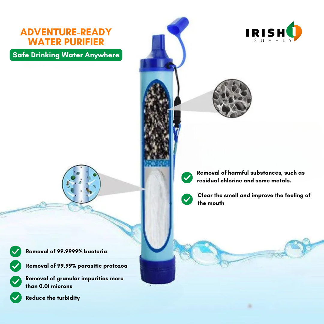 Irish Supply, AQUAPURE, Portable Water Purifier for Outdoor Adventures