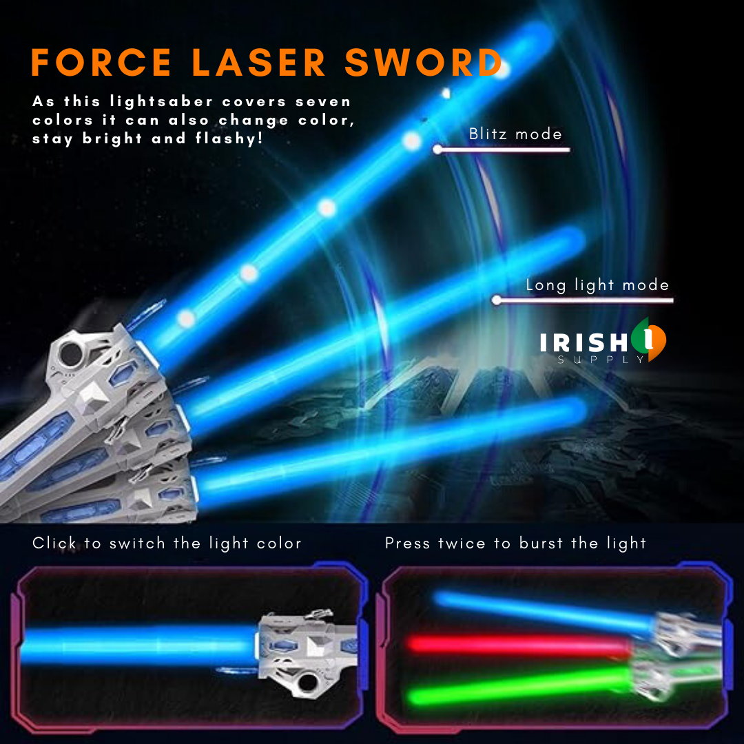 Irish Supply, RADIANTBLADE, Interactive Retractable Lightsaber, with 7 Hues of Glory