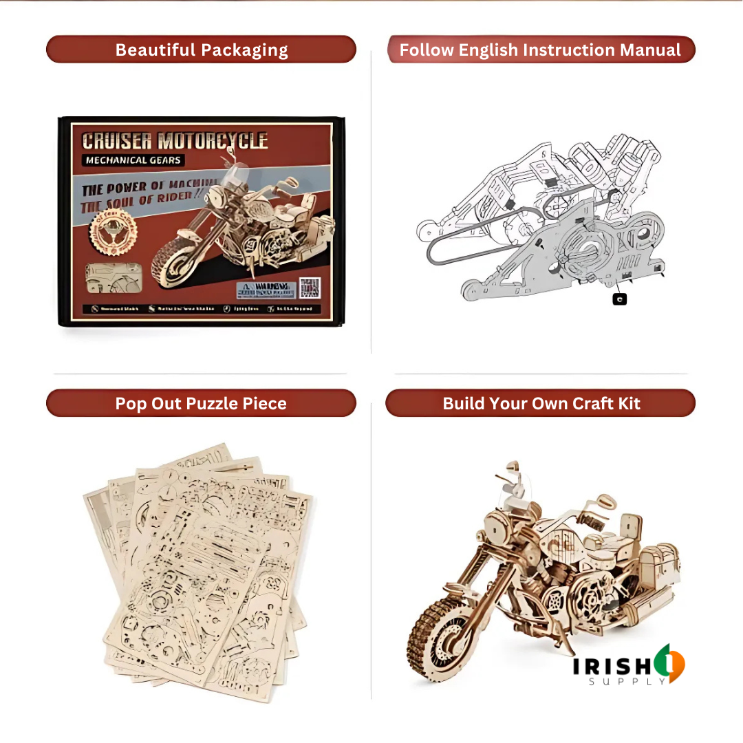 ROKMOTO Premium Wooden Motorcycle Puzzle