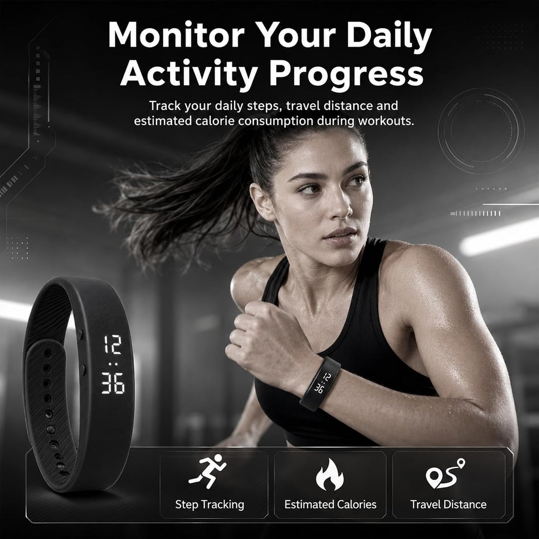 WRISTWAKE™ Silent Alarm & Activity Tracker