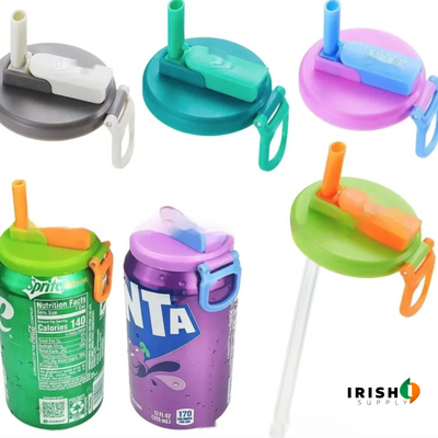 SEALSIP Reusable Silicone Soda Lids with Straws