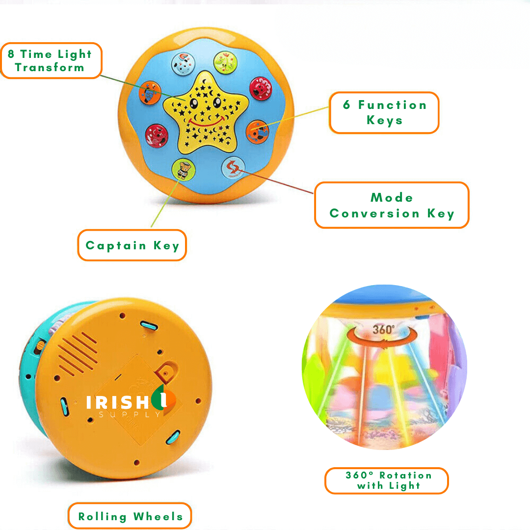 AquaSpin: Rotating Ocean Light Projection with Tranquil Tunes Toy