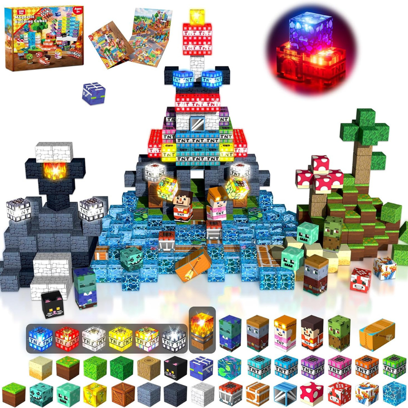 BLOCKMASTER Light-Up Magnetic Building Blocks