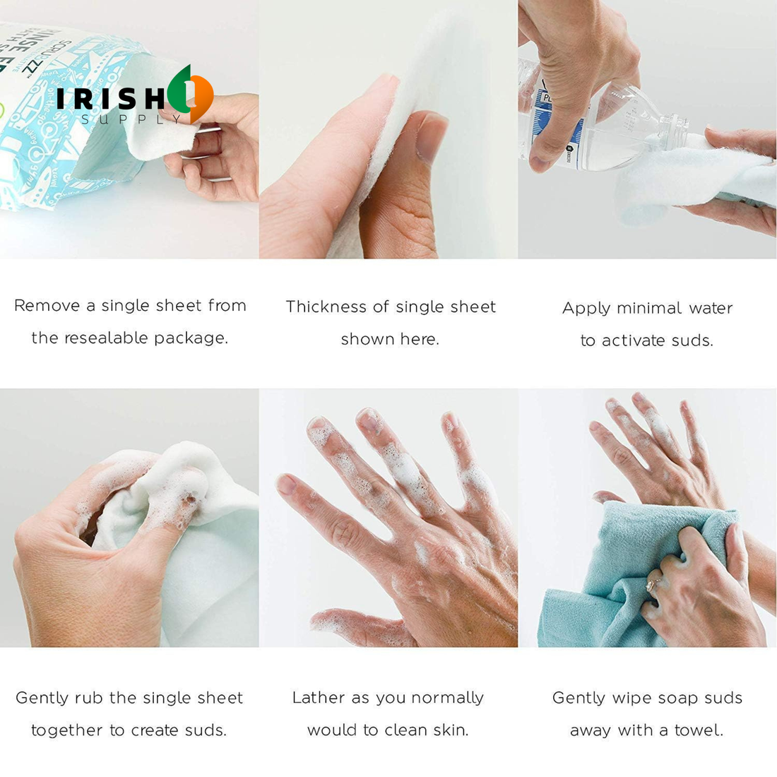 CAREFLOW Rinse-Free Full-Body Cleansing Kit (25 Pieces)