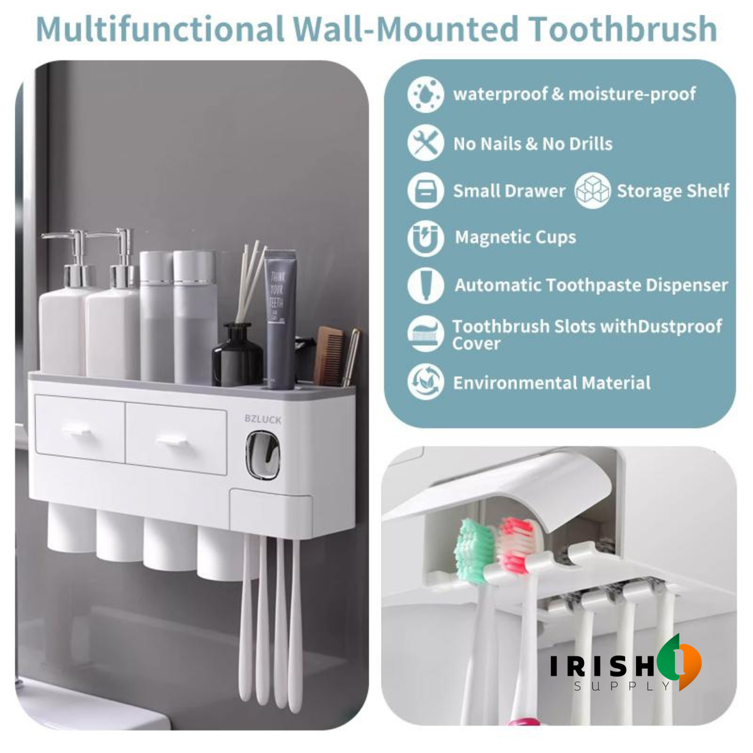CLEANHUB Wall-Mounted Bathroom Declutter Organizer