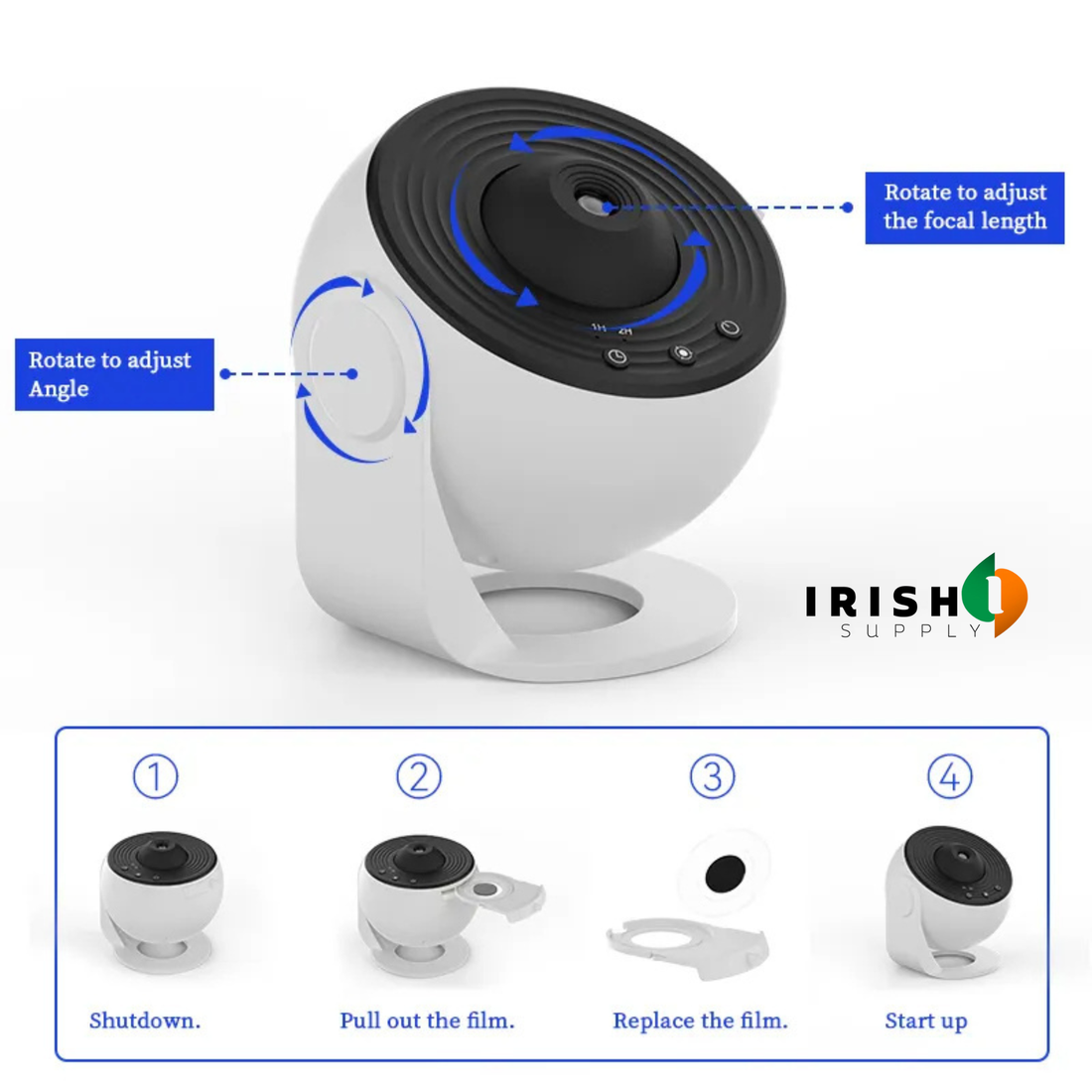 COSMOGLOW Lunar & Galaxy Night Sky Projector Lamp