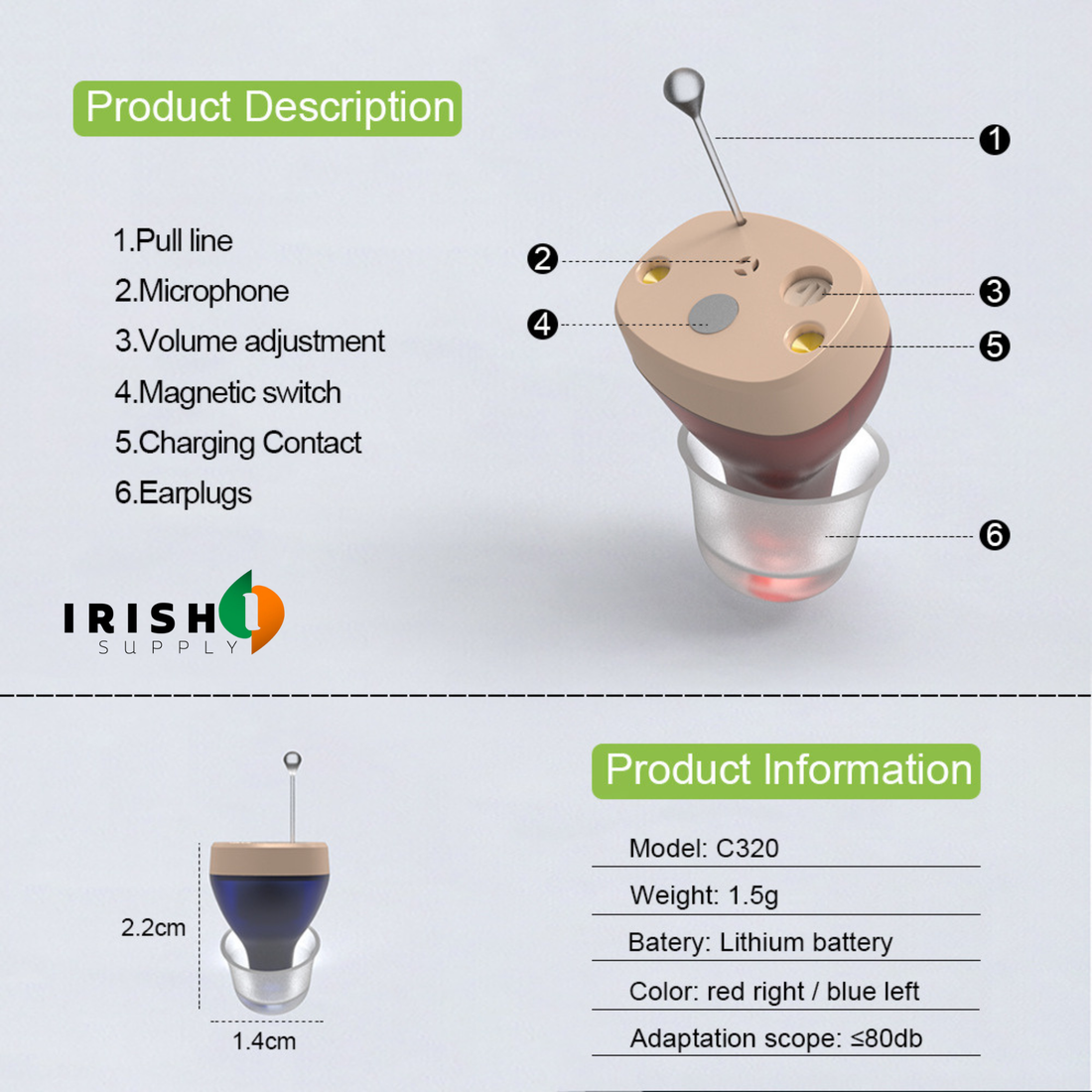 EARCALM Comfortable All-Day Sound Enhancing Hearing Aids