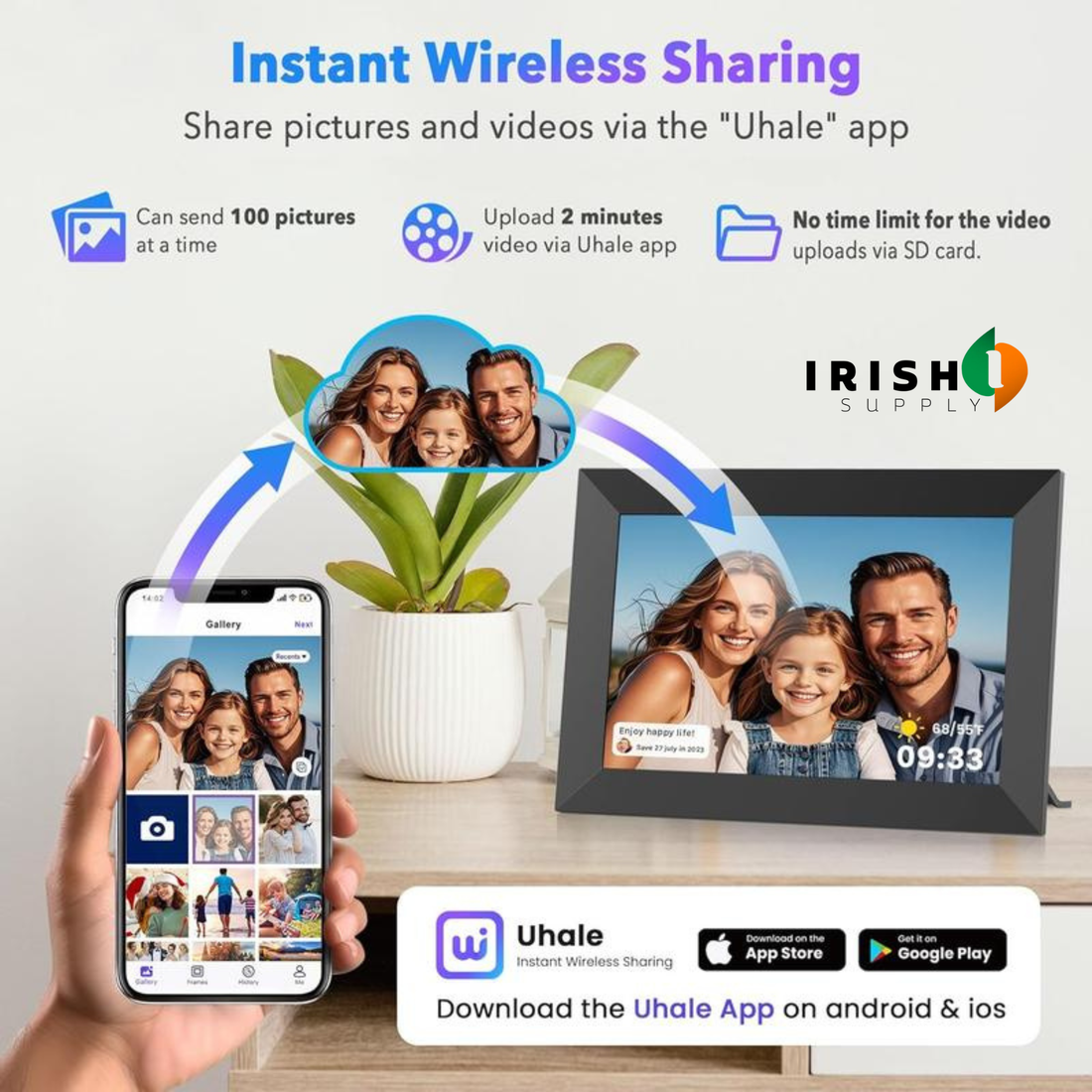 FAMILINK 16G 10inch WiFi Touch Photo & Video Sharing Digital Frame