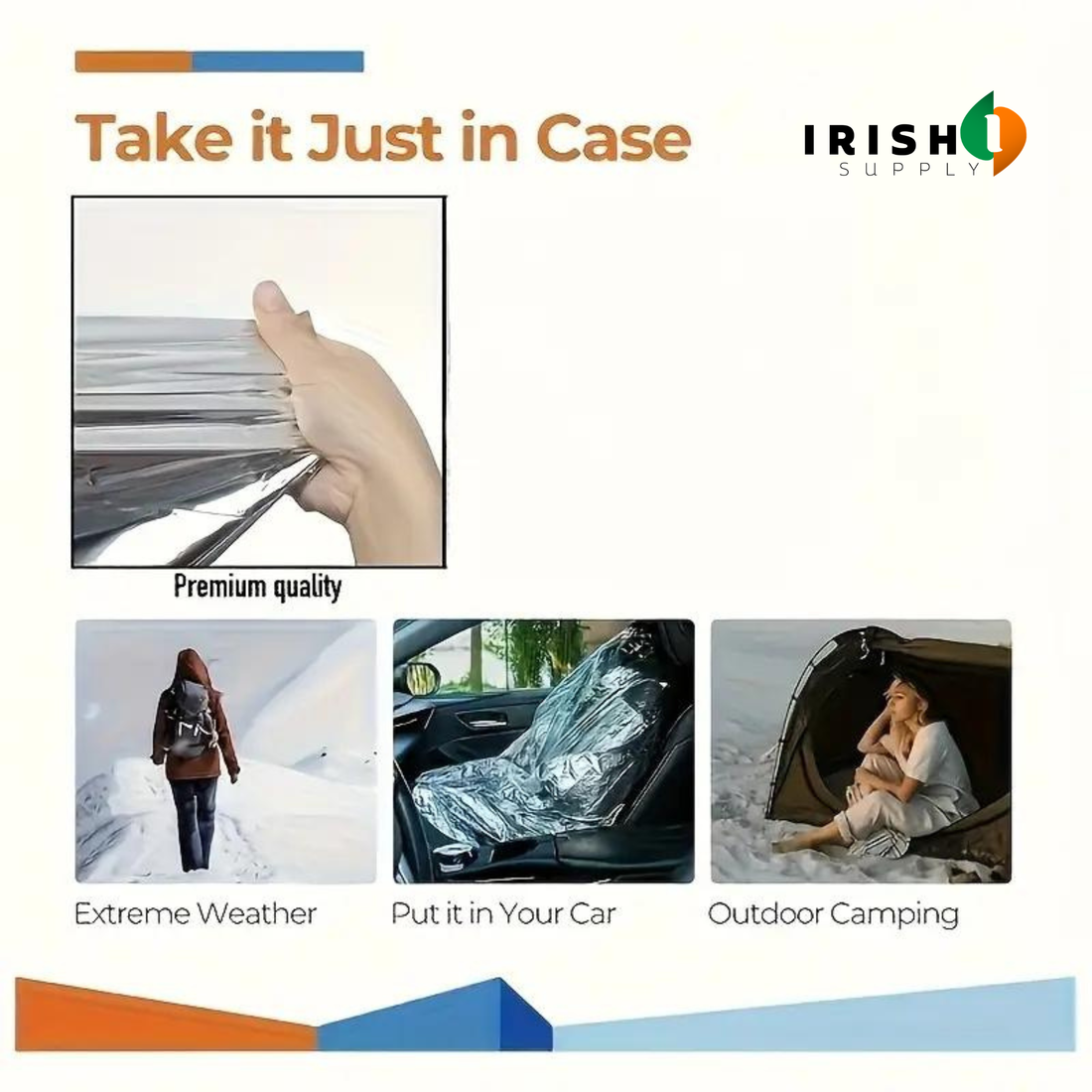HEATNEST Lightweight Safety & Warmth Emergency Thermal Blanket (5 Pieces)