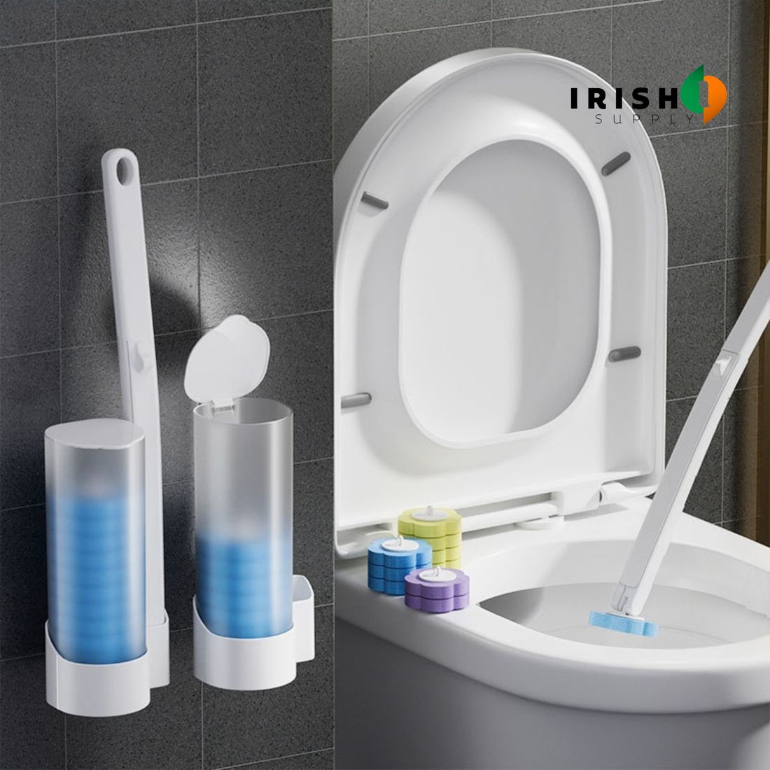 HYGIENIX Disposable Pre-Soaked Toilet Cleaning Brush Set
