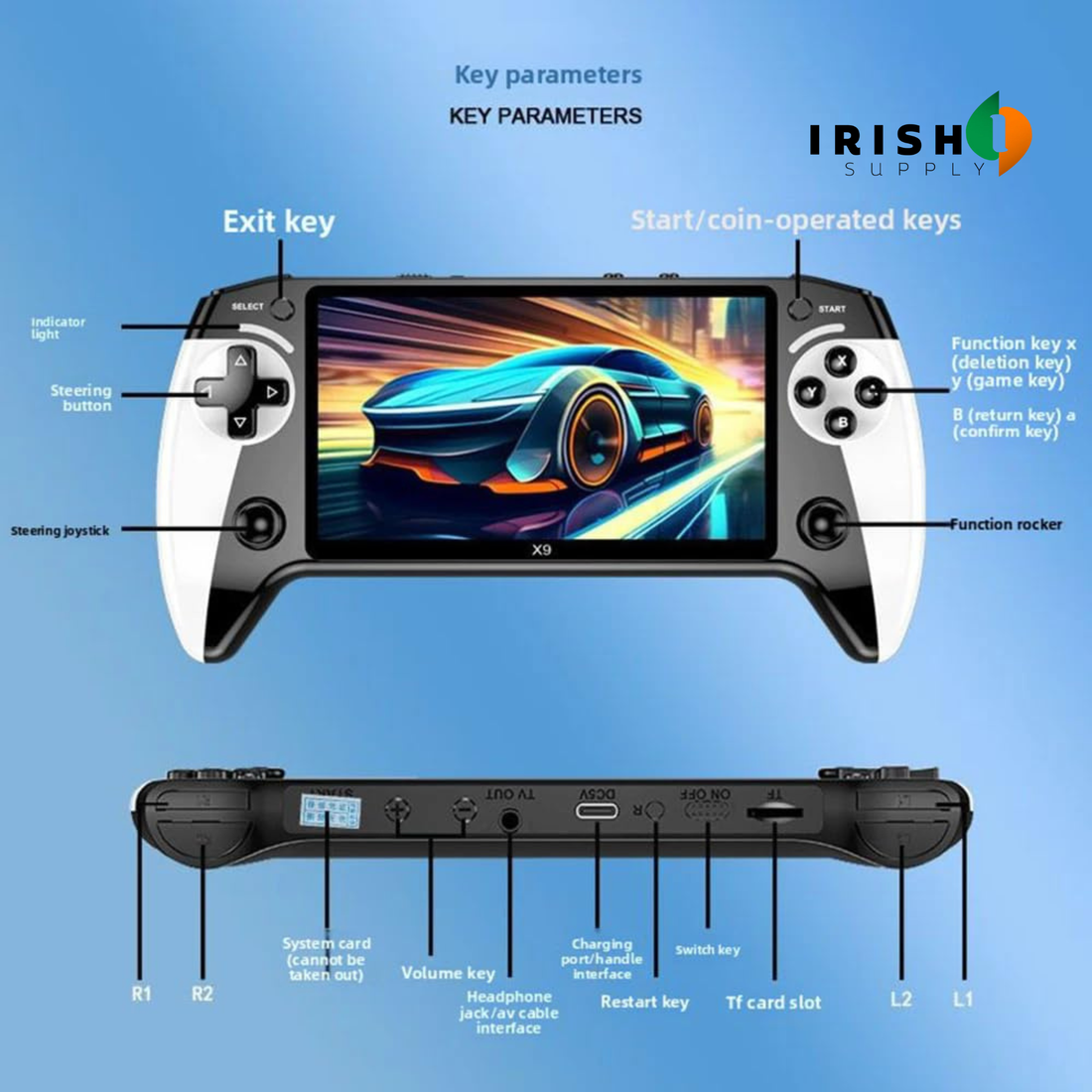 PLAYVAULT 5.5 Inch Screen Handheld Retro Game Console