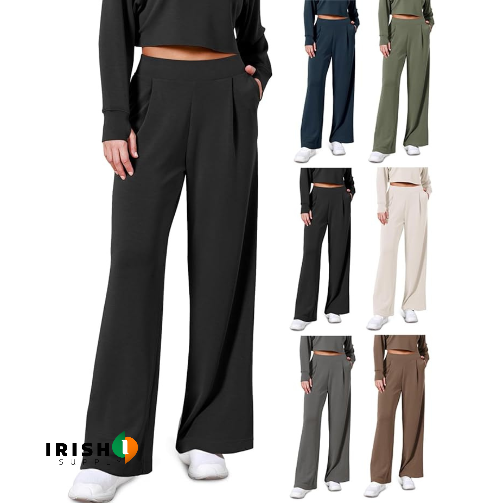 VANTIQ High-Waisted Straight Pants