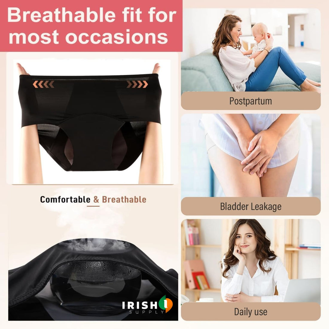 VIVADRY High-Waisted Menstrual Protection Underwear
