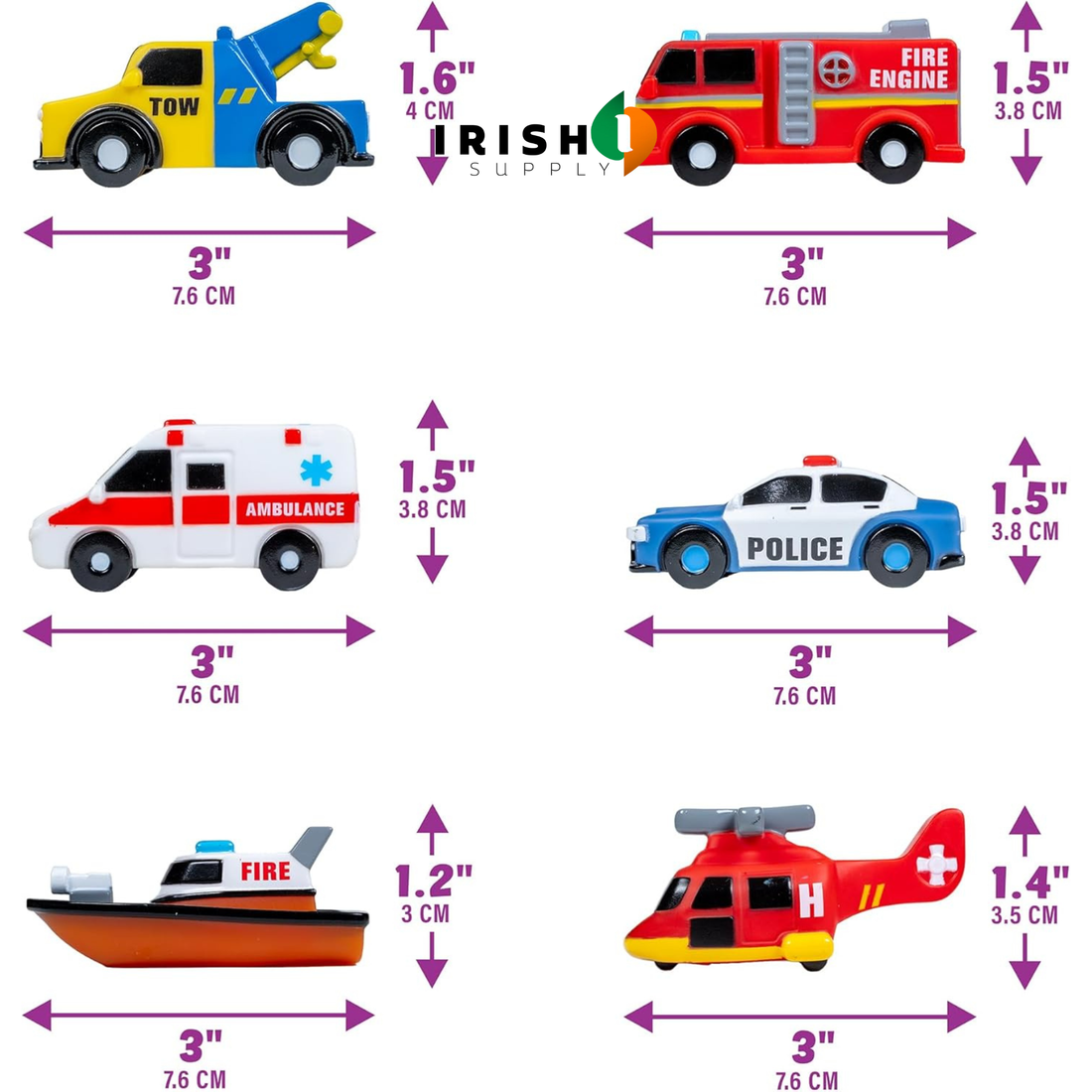 WATERWINK Light-Up Emergency Vehicle Bath Toys