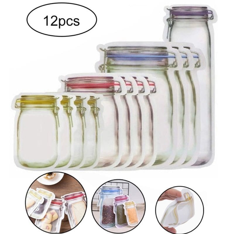 Irish Supply, Mason Jar Shape Storage Bags