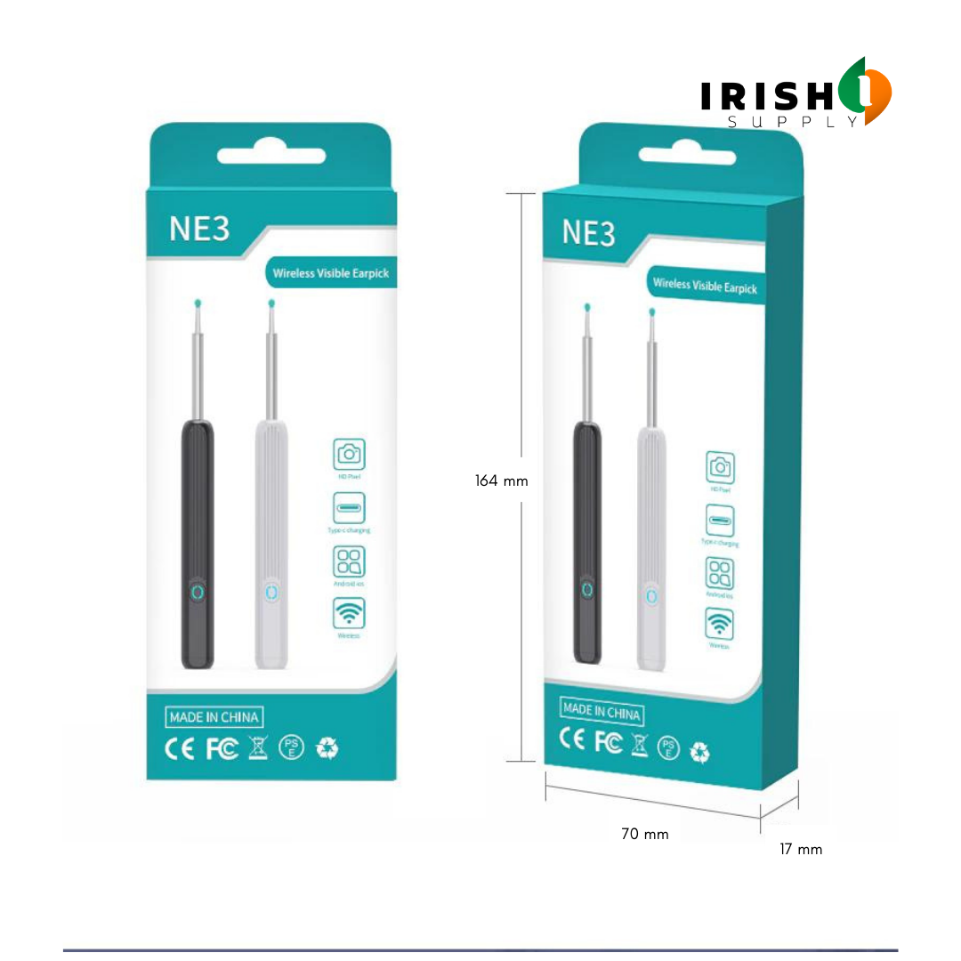 Irish Supply, EARVIEW Camera LED Light Wireless Otoscope Ear Cleaning Kit