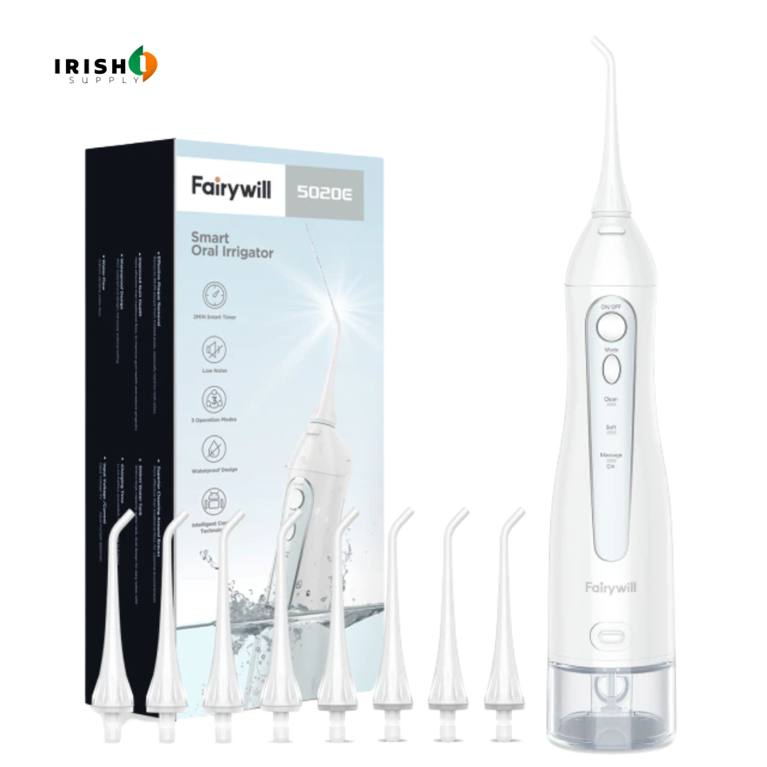 Irish Supply, FLOSSAIR 2.0 Water Flosser for Teeth Cleaner Rechargeable Oral Irrigator