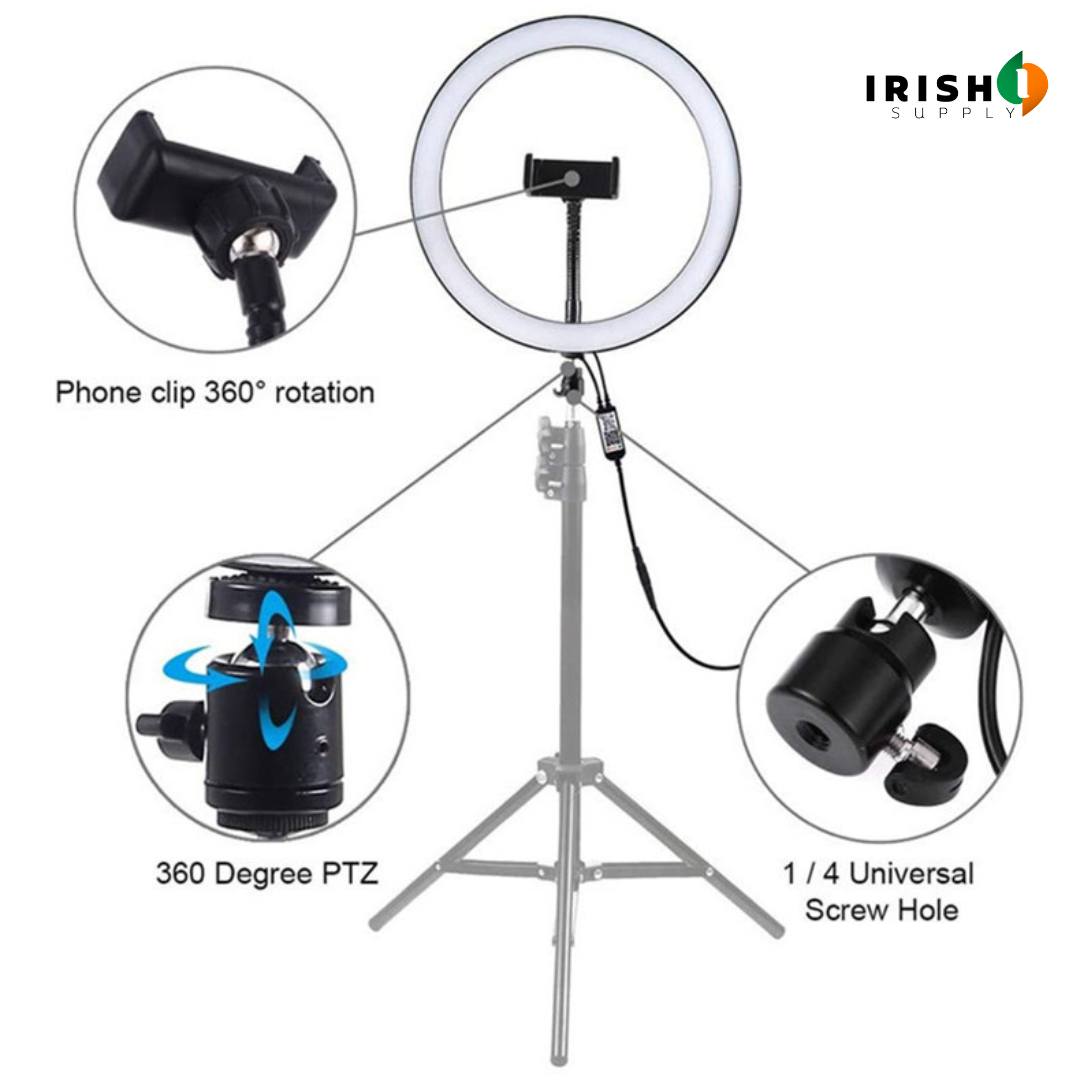 FLASHPOD Vlog Selfie Ring Light with Stand