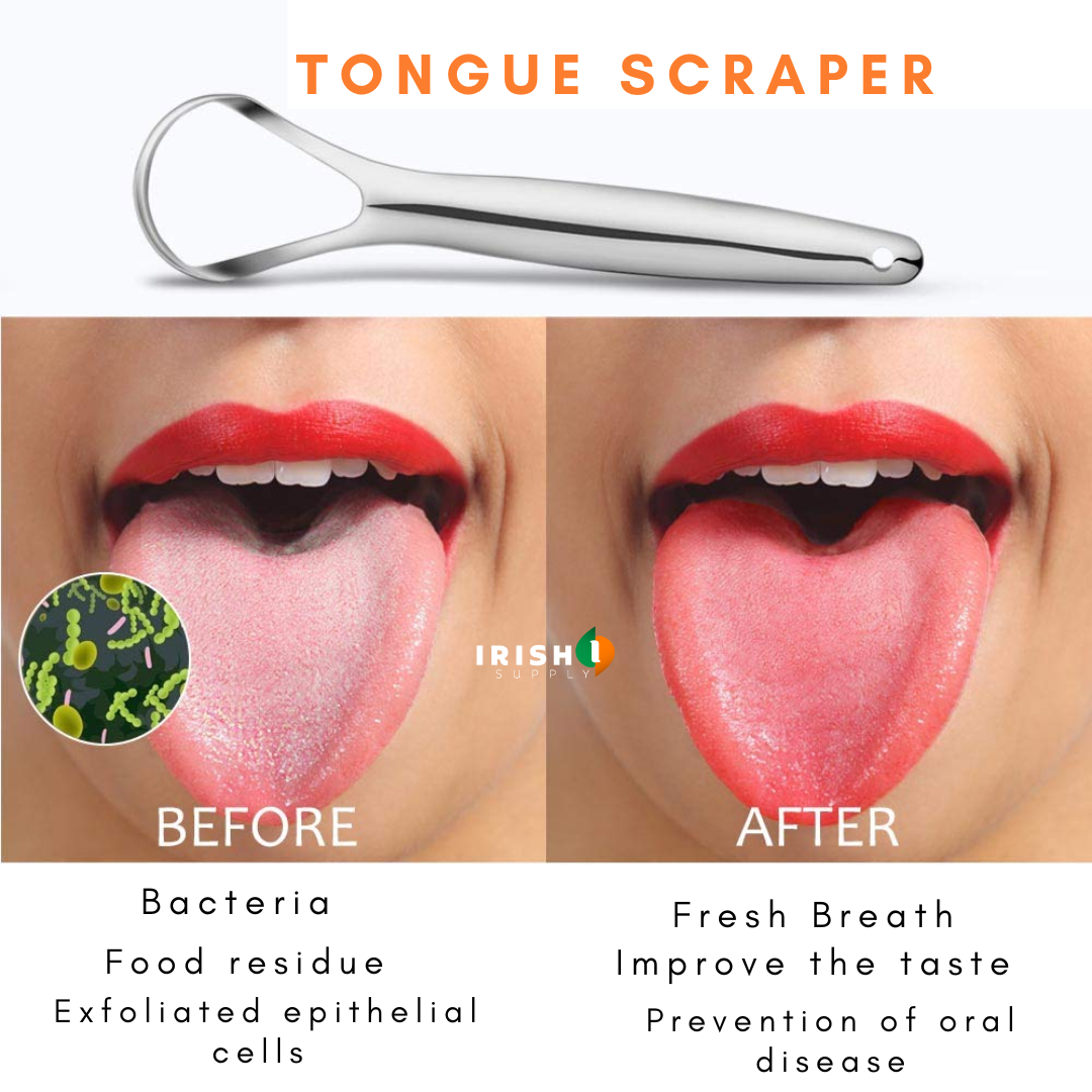 Irish Supply, SCRAPEPRO Tongue Scraper Cleaner for Adults