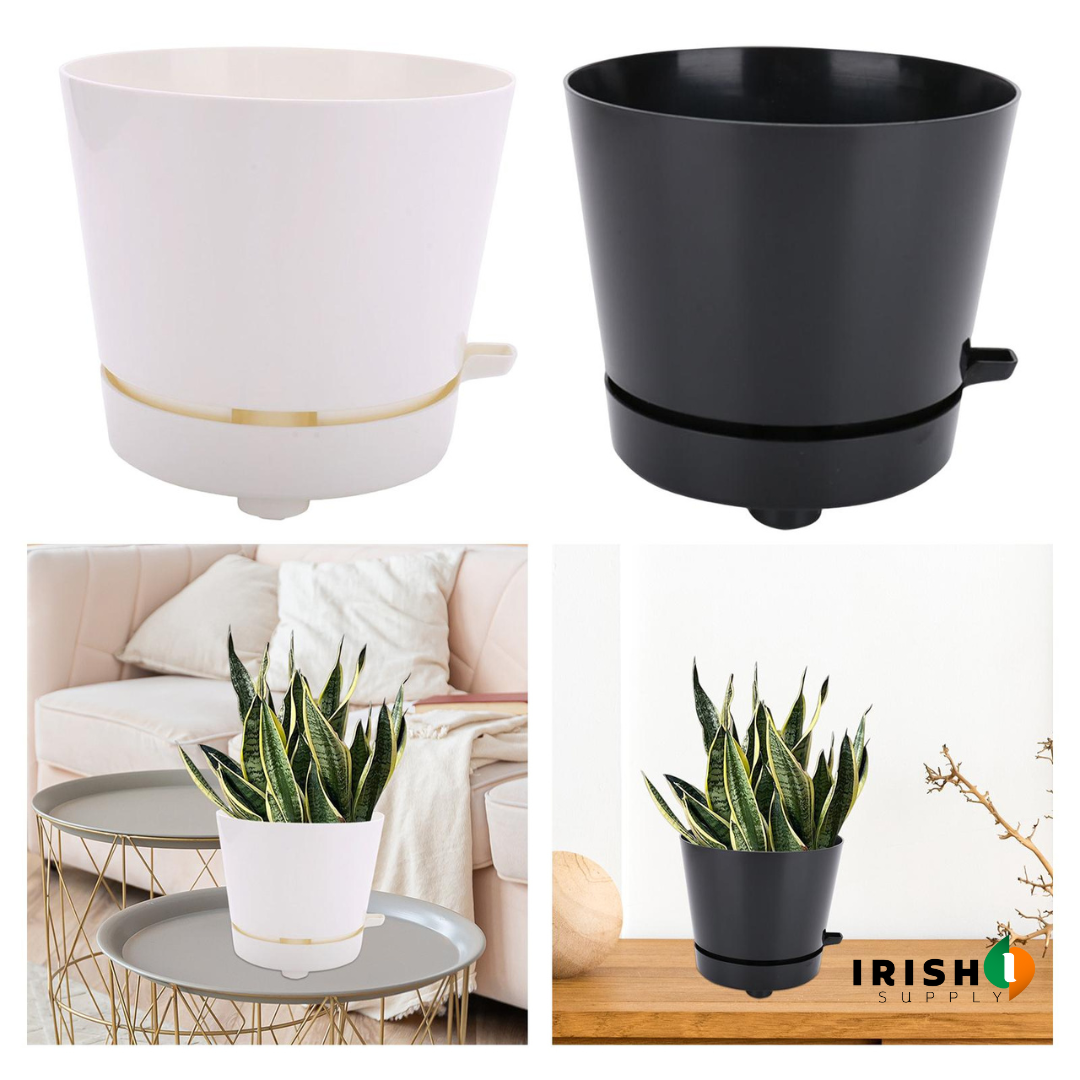 Irish Supply, RESERVIO Deep Reservoir Modern Round Planter