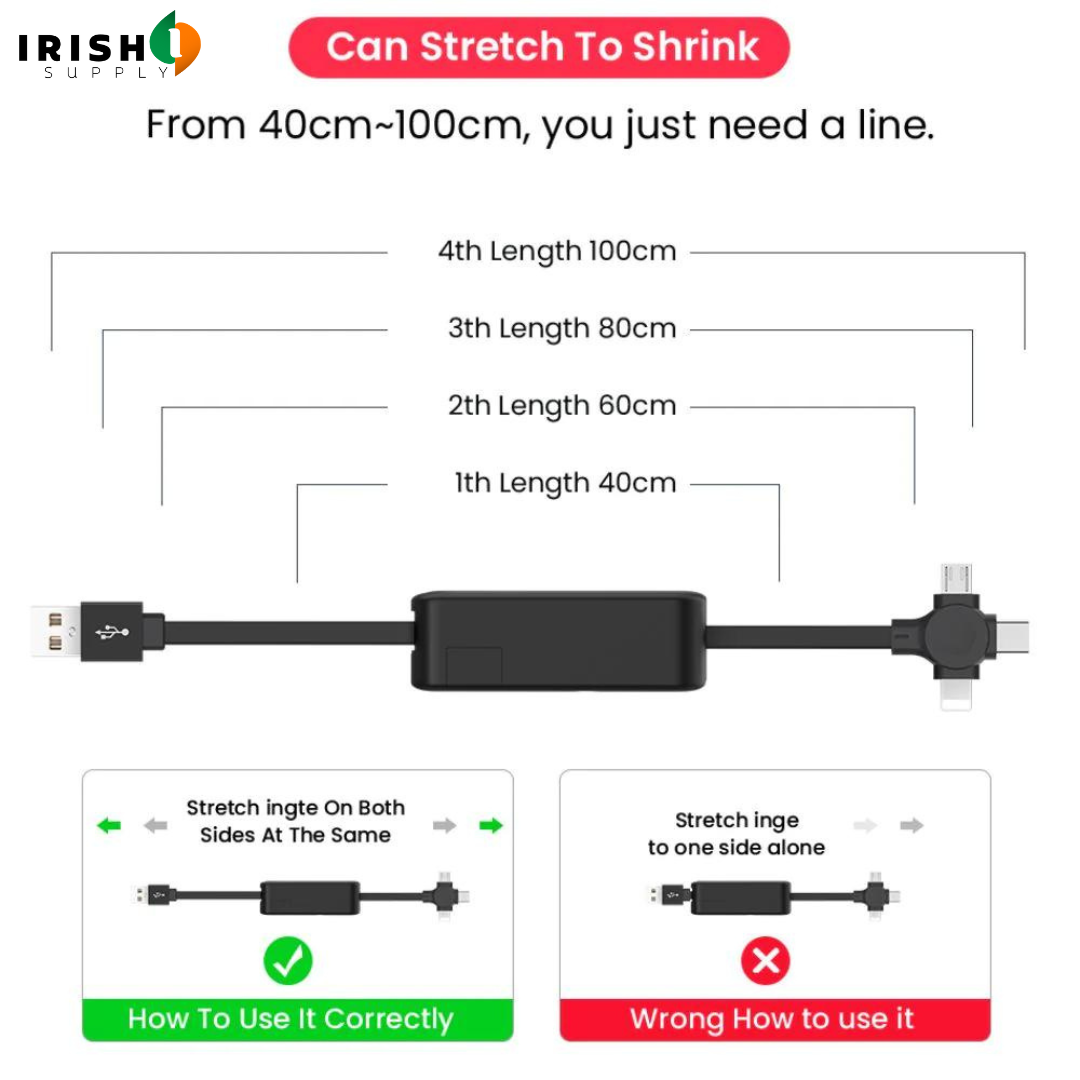 Irish Supply, GOCABLE Retractable Mobile Phone Charging Cable