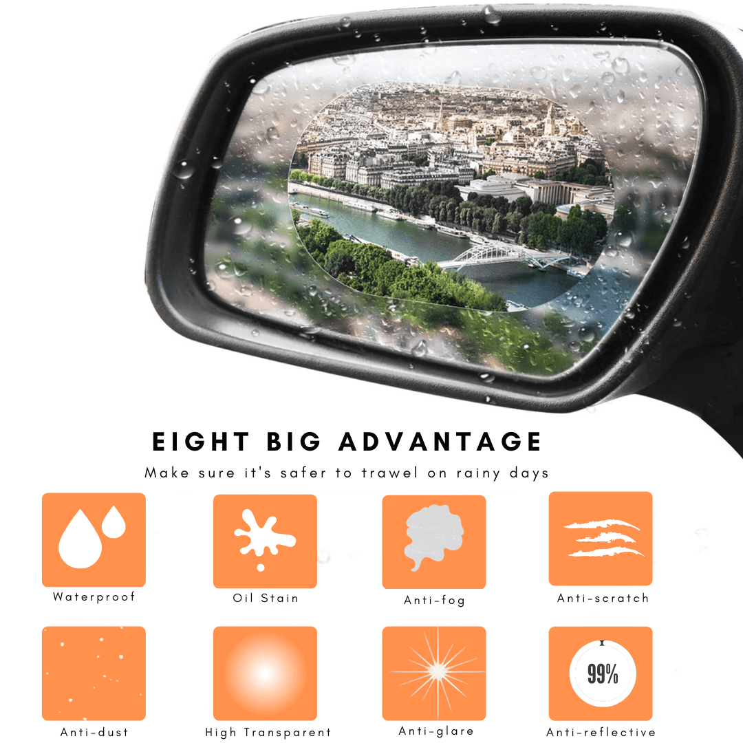Irish Supply, CLEARSIGHT Rainproof Protective Film For Rearview Mirror