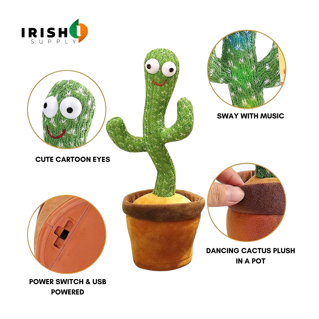 Irish Supply, DANCING CACTUS- Electric Singing Cactus Plush Toy