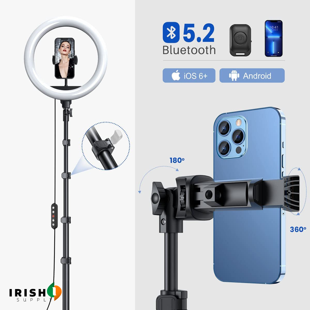 FLASHPOD Vlog Selfie Ring Light with Stand