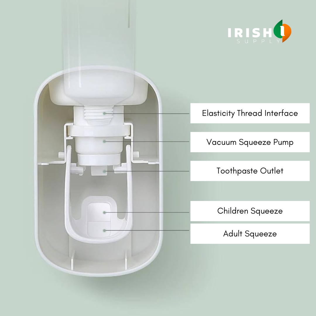 Irish Supply, BRUSHRACK Wall Mounted Toothbrush Holder & Dispenser