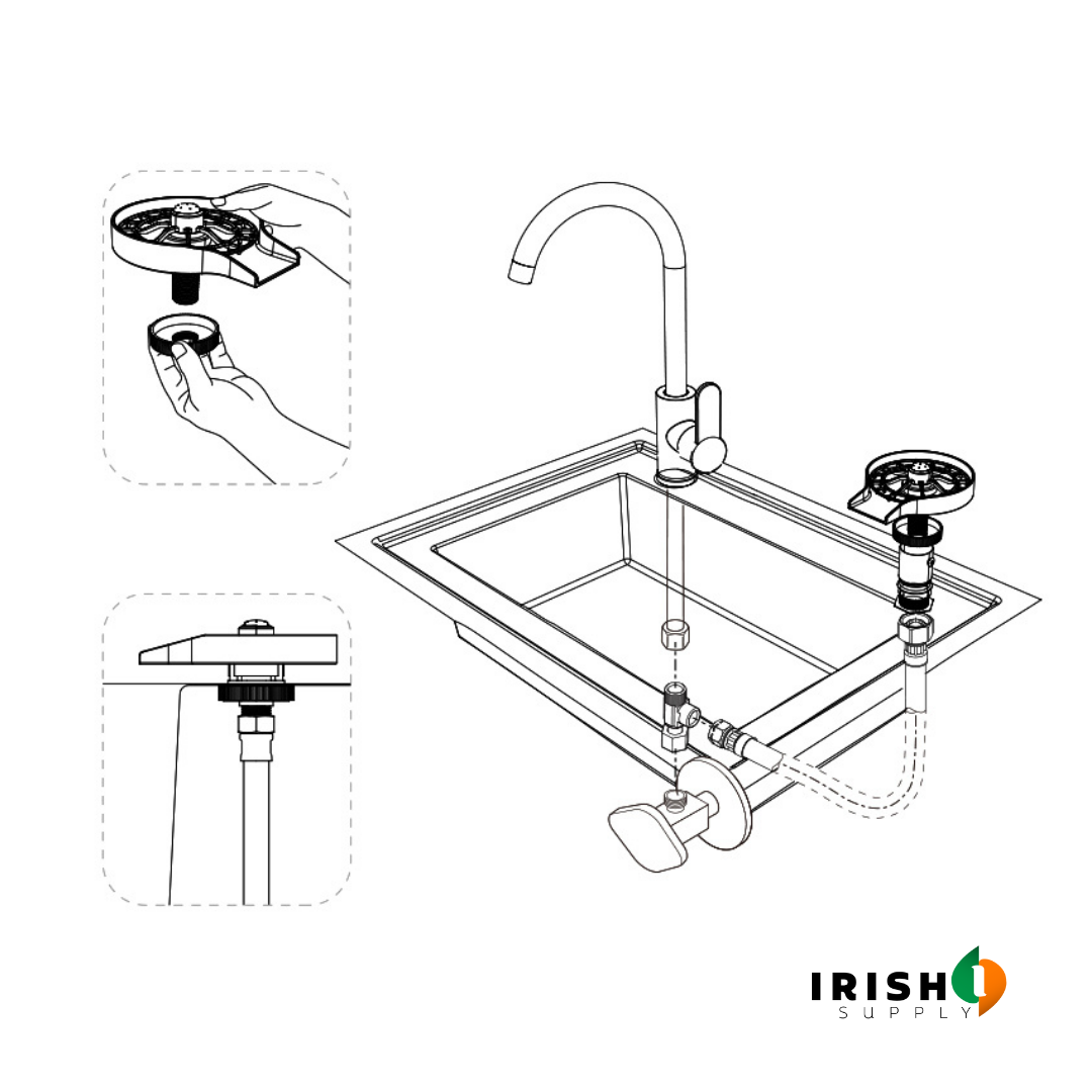 Irish Supply, GLASSGENIE Automatic Glass Rinser Kit