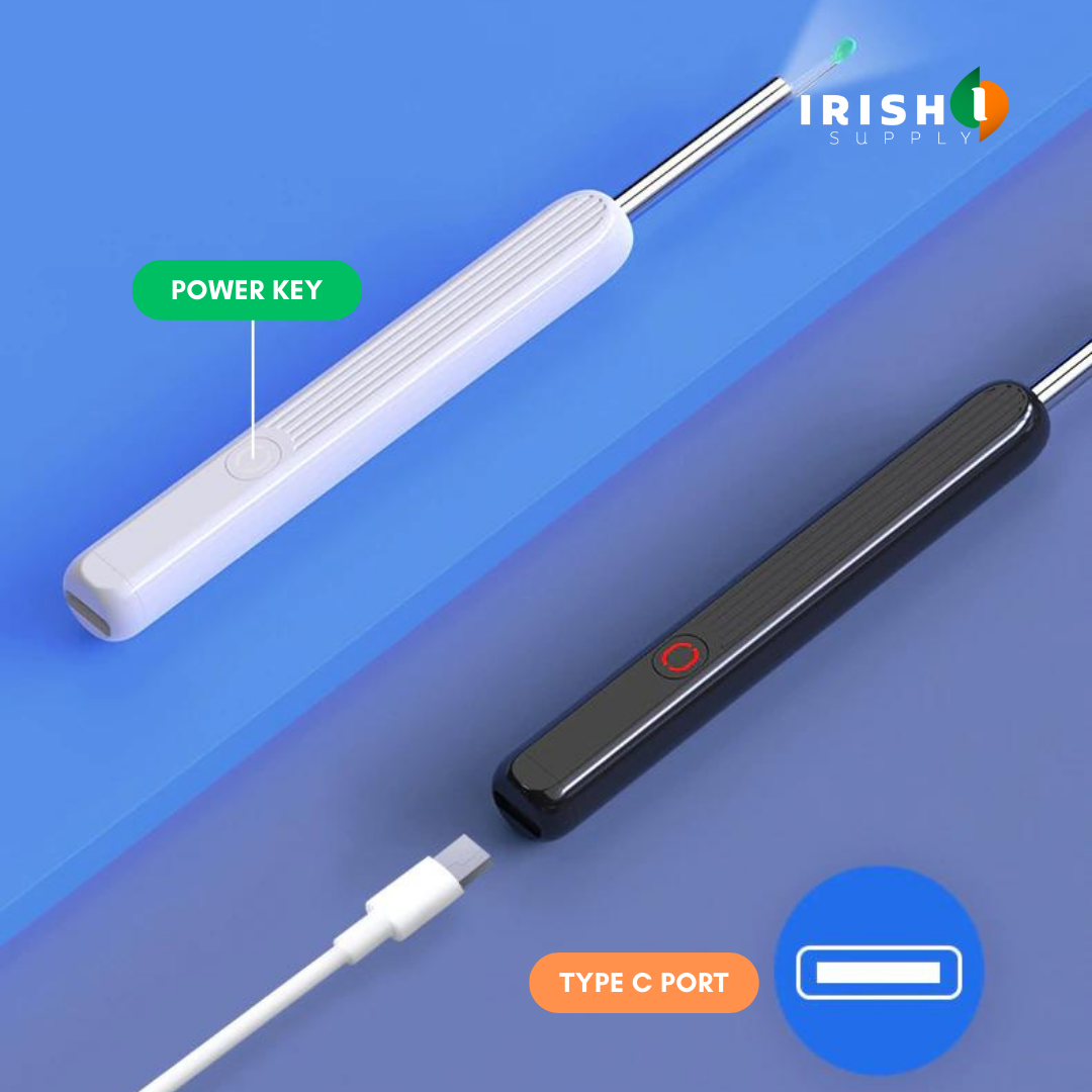 Irish Supply, EARVIEW Camera LED Light Wireless Otoscope Ear Cleaning Kit