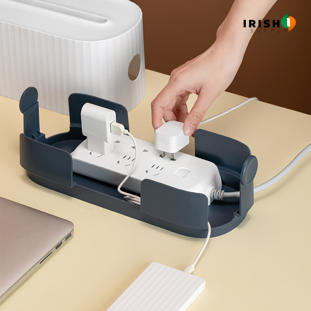 Irish Supply, CABLECADDY Power Strip Wire Case Cable Storage Box